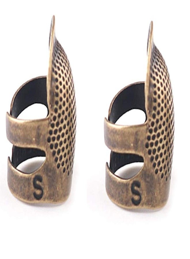Moira Pack of 2 Adjustable Brass Finger Protector Thimble for Sewing Embroidery Needlework (Small) - Image 2